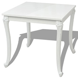 Maison Chic Table de salle à manger,Table à dîner 80 x 80 x 76 cm Laquée Blanche -GKD13573