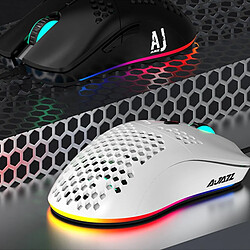 Universal Nouvelle souris câblée légère, vide, gaming mouse 6 ppp réglable 7 fois, avec 16 000 ppp d'évidence (blanc)