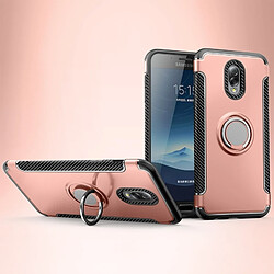 Wewoo Coque Étui de protection magnétique à 360 degrés avec anneau de rotation pour Galaxy C8 / J7 Plus or rose