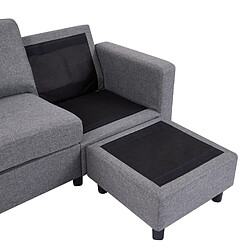 Acheter Concept Usine Canapé modulable 3 places + 1 pouf tissu gris CORK