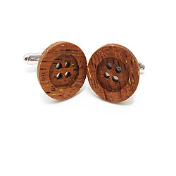 Avis Boutons de Manchette Bouton Rond Bois Mariage Bijoux Pour Homme