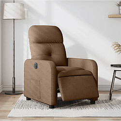 Maison Chic Fauteuil Relax pour salon, Fauteuil inclinable électrique Marron Tissu -GKD29601