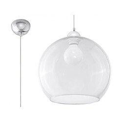 Luminaire Center Suspension BALL verre/acier transparent/chrome 1 ampoule