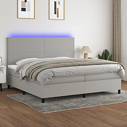 Sommier à lattes,Cadre à lattes de lit et matelas et LED pour Adulte Gris clair 200x200 cm -MN13452