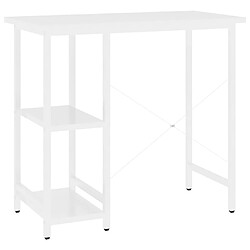 Acheter Helloshop26 Bureau table poste de travail meuble d'ordinateur informatique étude d'ordinateur 80 x 40 x 72 cm MDF et métal blanc 02_0023716