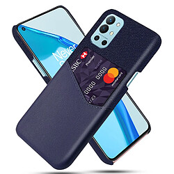 Coque en TPU + PU rigide avec porte-carte bleu pour votre OnePlus 9R