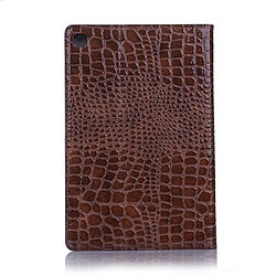 Etui en PU peau de crocodile marron avec support pour votre Samsung Galaxy Tab S5e SM-T720