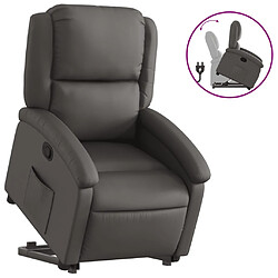 vidaXL Fauteuil inclinable gris cuir véritable