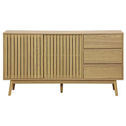 Pegane Buffet, meuble d'entrée coloris naturel, pieds en bois - Longueur 150 x profondeur 40 x hauteur 80 cm