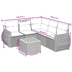 Avis Maison Chic Salon de jardin 6 pcs avec coussins | Ensemble de Table et chaises | Mobilier d'Extérieur gris résine tressée -GKD81743