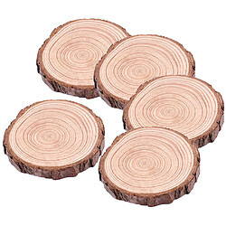 5 Pcs Non Peint Bois Naturel Tranches Puces Rondes Rondin Disque Pour DIY Artisanat 7-8 Cm