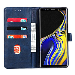 Acheter Wewoo Housse Coque Pour Galaxy Note 9 GUSSIM Business Style Étui en cuir à rabat horizontal avec support et fentes cartes et portefeuille bleu