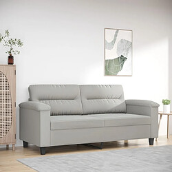 Maison Chic Canapé à 2 places,Sofa de Salon,Canapé droit Gris clair 140 cm Tissu microfibre -GKD421244