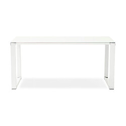 Mes Bureau design 160x80x73 cm en verre blanc - WARNY