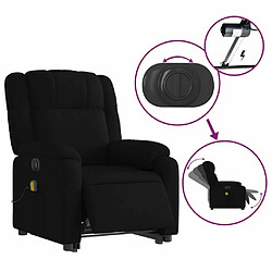 Maison Chic Fauteuil Relax pour salon, Fauteuil inclinable de massage électrique Noir Tissu -GKD28998 pas cher