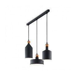 Ideal Lux Suspension Triade Métal Noir 3 ampoules 52cm