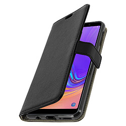 Avizar Housse Samsung Galaxy A7 2018 Etui Folio Coque Silicone Support Vidéo Noir