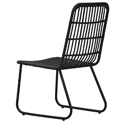 Maison Chic Lot de 2 Chaises de jardin,Fauteuil d'extérieur Résine tressée Noir -MN91131 pas cher