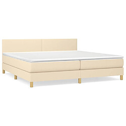 vidaXL Sommier à lattes de lit avec matelas Crème 200x200 cm Tissu