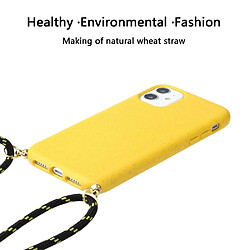 Coque en TPU souple avec sangle multifonction jaune pour votre Apple iPhone 11 6.1 pouces