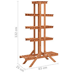 vidaXL Support pour plantes 83x25x132 cm Bois de sapin massif pas cher