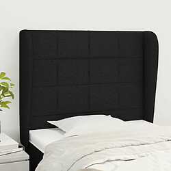 Maison Chic Tête de lit scandinave avec oreilles,meuble de chambre Noir 103x23x118/128 cm Tissu -MN34181