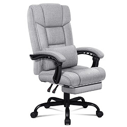 ALFORDSON Fauteuil de Bureau Ordinateur Gaming Siège Tissu Recliner Gris