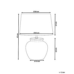 Avis Beliani Lampe à poser en céramique beige et blanc MAREB