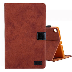 Wewoo Housse Coque Pour Galaxy Tab A 8.0 & S Pen 2019 Etui à rabat horizontal en cuir de style affaires avec supportfente carte et cadre photo et fonction veille / réveil Marron