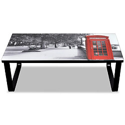 Helloshop26 Table basse de salon design verre Londres 90 x 45 cm noir 0902030