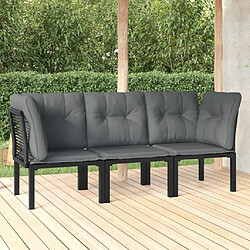 Maison Chic Salon de jardin 3 pcs - Table et chaises d'extérieur - Mobilier/Meubles de jardin Moderne noir et gris résine tressée -MN63360