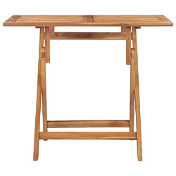 vidaXL Table à dîner pliable de jardin 90x60x75 cm Bois de teck solide