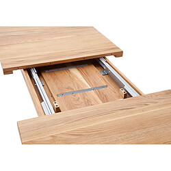 Pegane Table à manger extensible en chêne sauvage massif - Longueur 180-270 x Hauteur 78 x Profondeur 100 cm pas cher