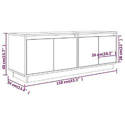 vidaXL Meuble TV Blanc 110x34x40 cm Bois de pin massif pas cher