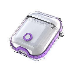 Acheter Wewoo Coque Casque de recharge pour écouteurs sans fil TPU transparent Apple AirPods 1/2 violet clair