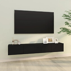 vidaXL Meubles TV muraux 2 pcs noir 100x30x30 cm bois d'ingénierie