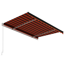 Avis vidaXL Auvent rétractable automatique 350x250 cm Orange et blanc