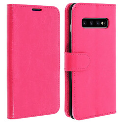 Avizar Housse Samsung Galaxy S10 Étui Folio Portefeuille Fonction Support Vidéo - rose