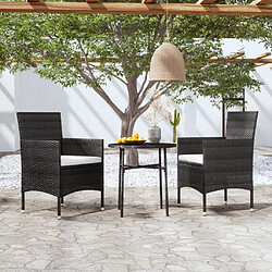 Maison Chic Mobilier à dîner 3 pcs de jardin - Ensemble table et chaises d'extérieur - Salon/Mobilier de jardin classique Résine tressée Noir -MN64089