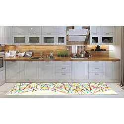 Alter Chemin de cuisine, 100% Made in Italy, Tapis antitache avec impression numérique, Chemin de table antidérapant et lavable, Modèle Ginnie, 180x52 cm