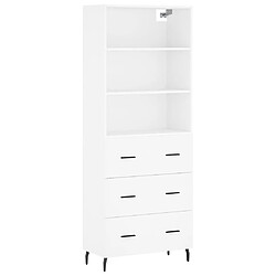 vidaXL Buffet haut Blanc 69,5x34x180 cm Bois d'ingénierie