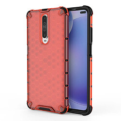 Wewoo Coque Pour Xiaomi Redmi K30 Shockproof Honeycomb PC + TPU Housse de protection Rouge