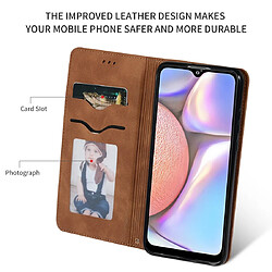 Wewoo Housse Coque Etui à rabat horizontal magnétique pour Galaxy A10S Retro Skin Feel Business Marron