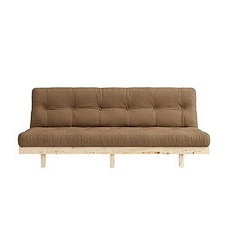 Inside 75 Banquette convertible futon LEAN pin coloris mocca couchage 130x190 cm.