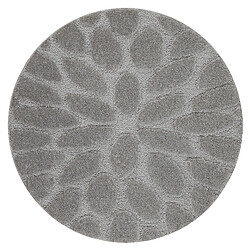 RUGSX Tapis de salle de bain SUPREME cercle STONES, des pierres, antidérapant, doux - gris cercle 67 cm