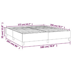 vidaXL Cadre de lit sans matelas taupe 180x200 cm tissu pas cher