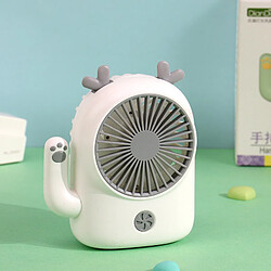 (Blanc) Dessin Animé Chaton Mignon Petit Ventilateur Chargeur Usb Mini Ventilateur De Bureau Portable