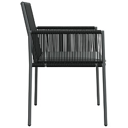 Maison Chic Lot de 4 Chaises de jardin,Fauteuil d'extérieur et coussins noir 54x60,5x83,5 cm -MN48206 pas cher