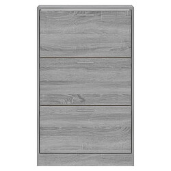 Avis vidaXL Armoire à chaussures Sonoma gris 63x24x103 cm Bois d'ingénierie