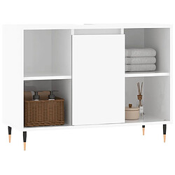 Avis Maison Chic Armoire de salle de bain,Meuble de rangement,Meuble haut blanc brillant 80x33x60 cm -GKD466707